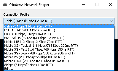 winShaper connection selection